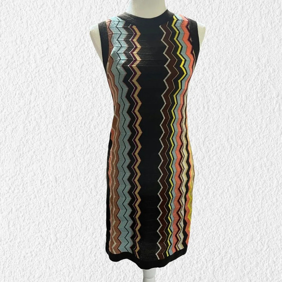 Missoni for Target 20th Anniversary Dress Brown Sleeveless Chevron Patterned XS - Picture 1 of 8